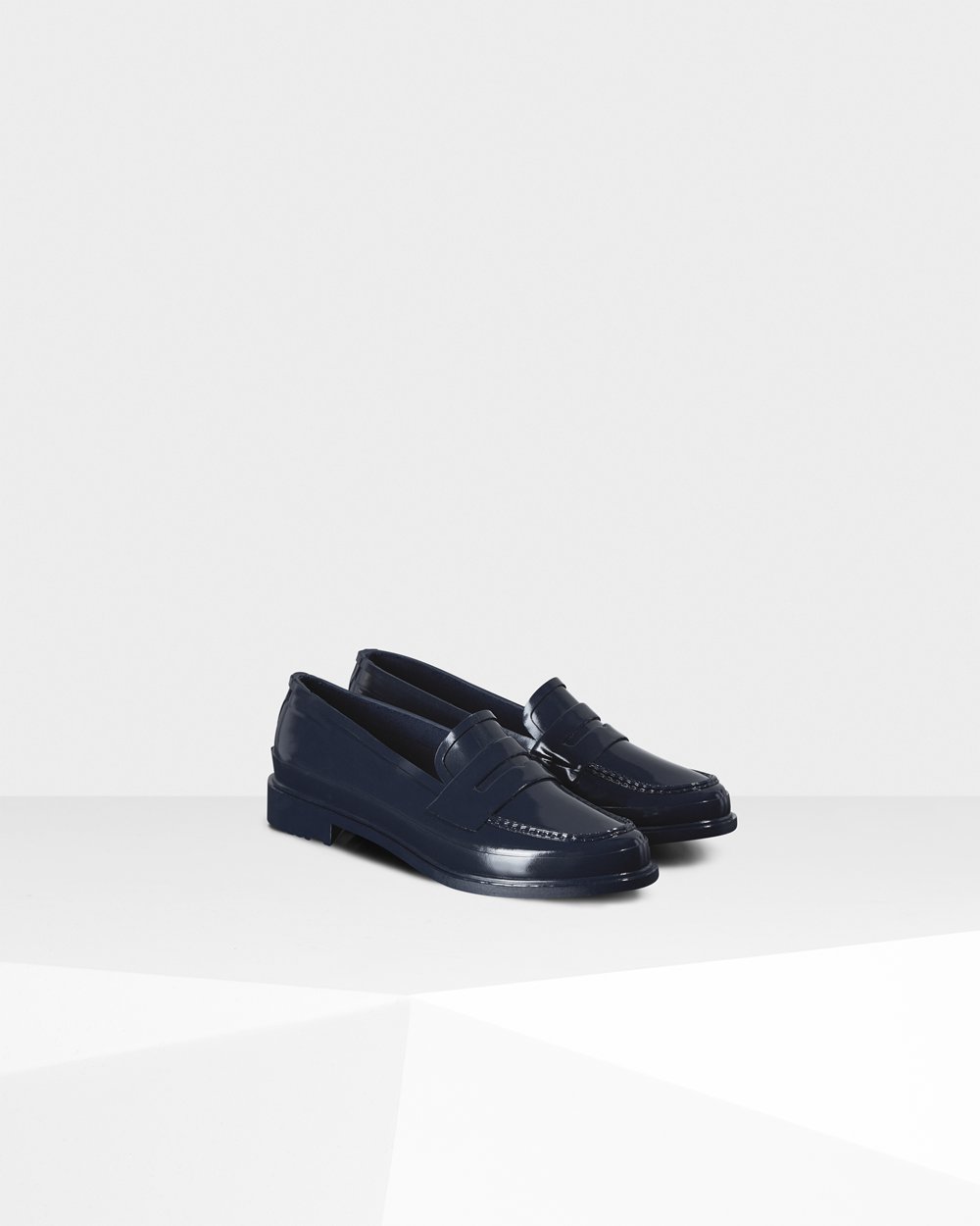 Loafers Dames - Hunter Original Gloss Penny - Donker Blauw - 30TERWMXL